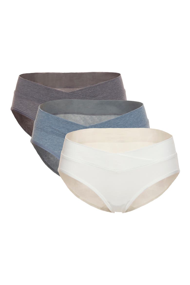 3-Pack Organic Cotton Maternity Briefs, Alternate, color, SLATE/ SKY/ CLOUD