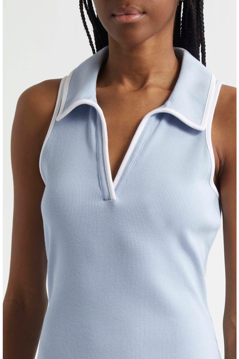 Darien Stretch Cotton Polo Dress, Alternate, color, BLUEBELL