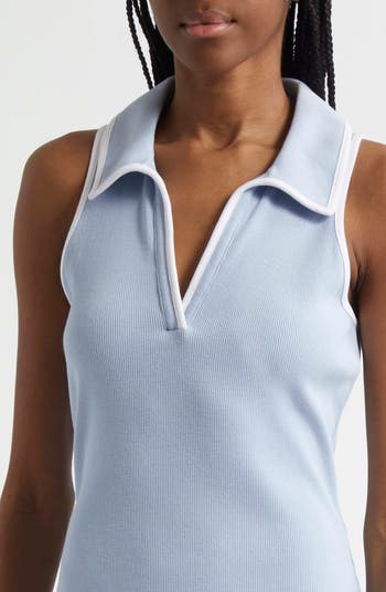【Veronica Beard】Darien コットンブレンド ポロドレス Darien cotton-blend polo dress in blue - Veronica Beard