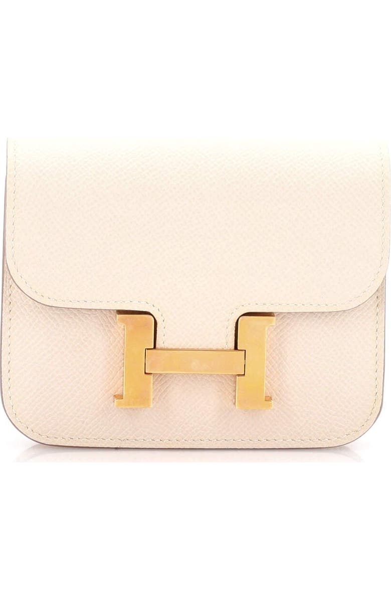 Pre-Owned Hermes Constance Slim Wallet Epsom, Main, color, Craie