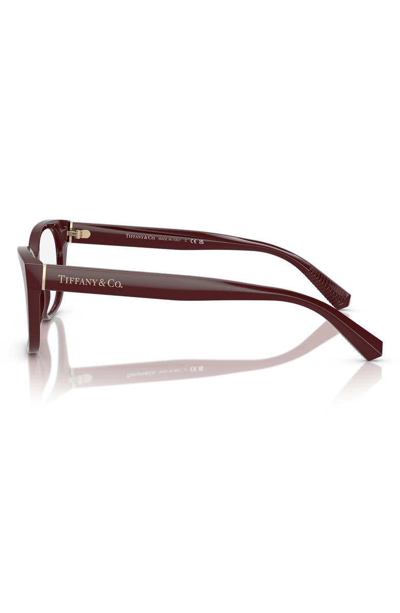 Tiffany & Co. 52mm Pillow Optical Glasses, Alternate, color, Burgunday