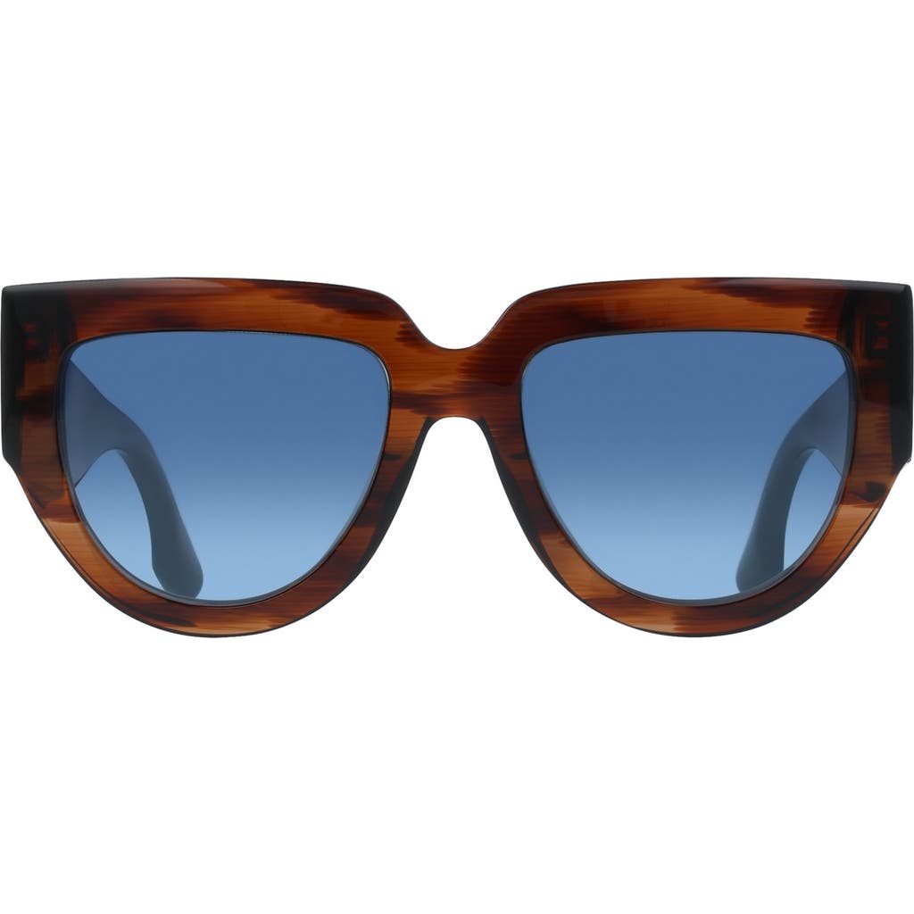 Victoria Beckham 53mm Classic Logo Tea Cup Sunglasses In Brown