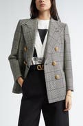Valentino Garavani Glen Plaid Double Breasted Wool Blazer