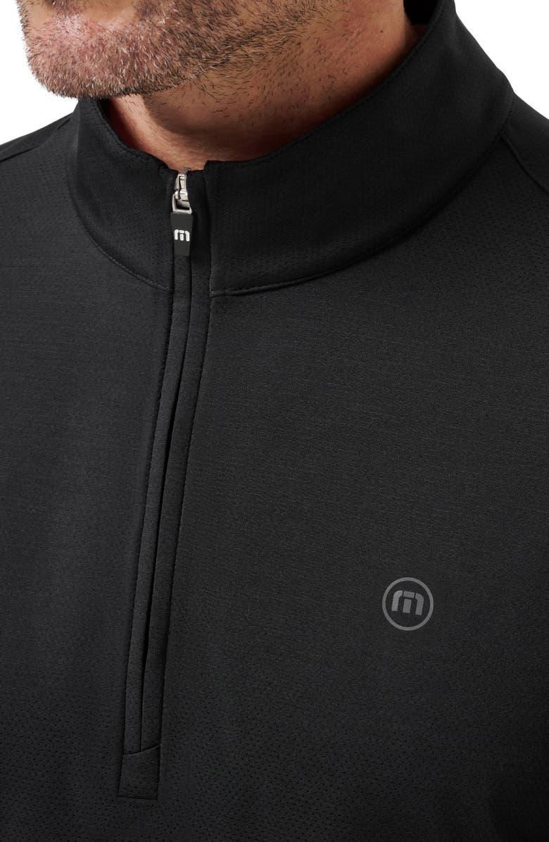 TravisMathew Heater Pro Quarter Zip Pullover, Alternate, color, Black