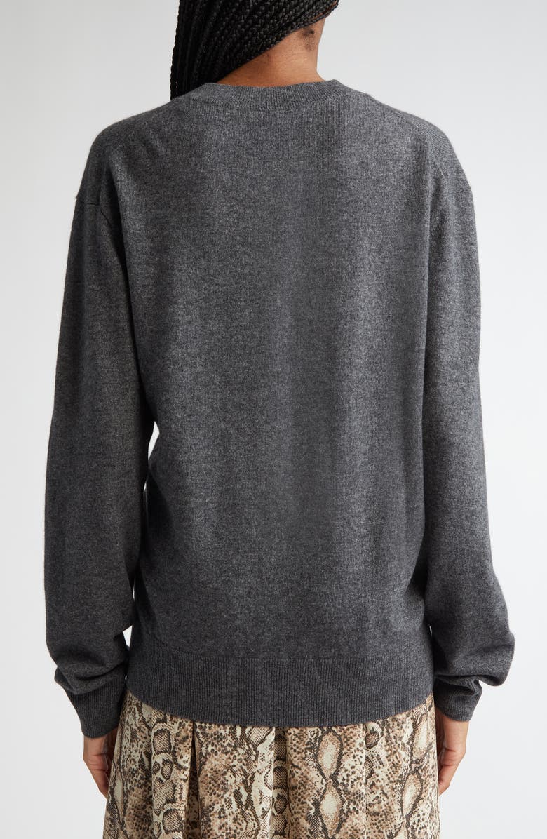 Isabel Marant Ilaria Twisted Merino Wool & Cashmere Sweater, Alternate, color, Anthracite