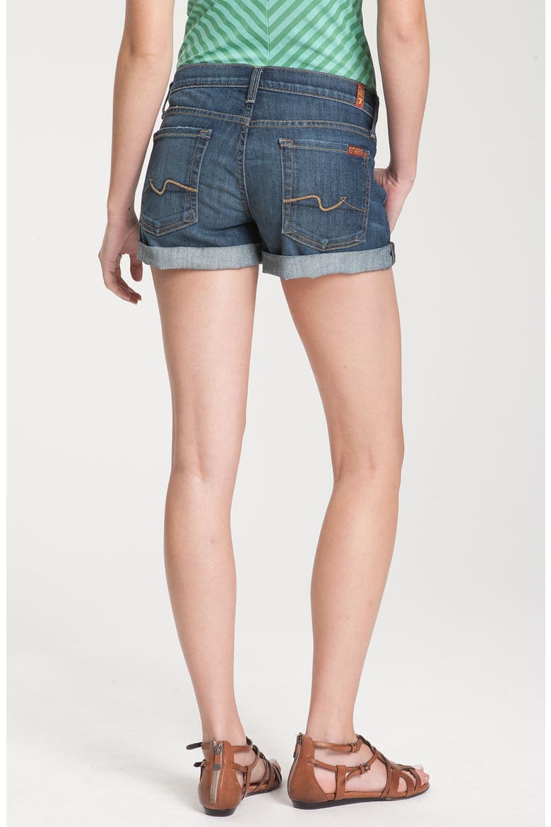 7 For All Mankind® Roll Cuff Denim Shorts, Alternate, color, NOUVEAU NEW YORK DARK