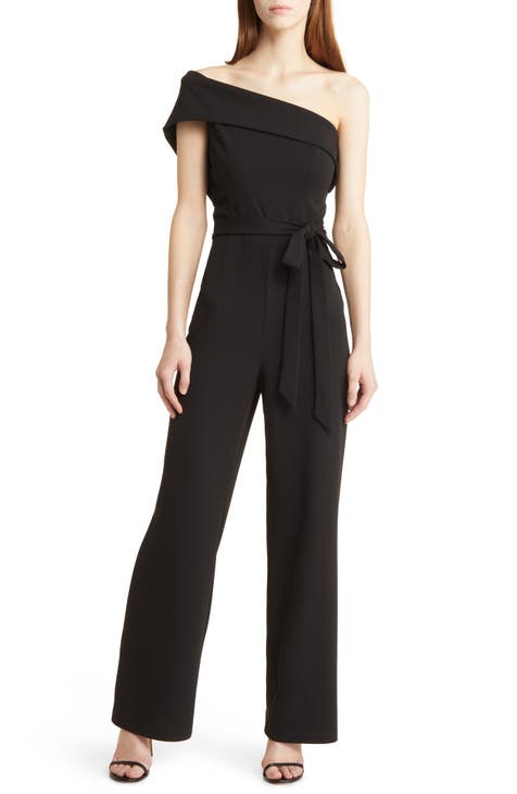 One-Shoulder Belted Jumpsuit