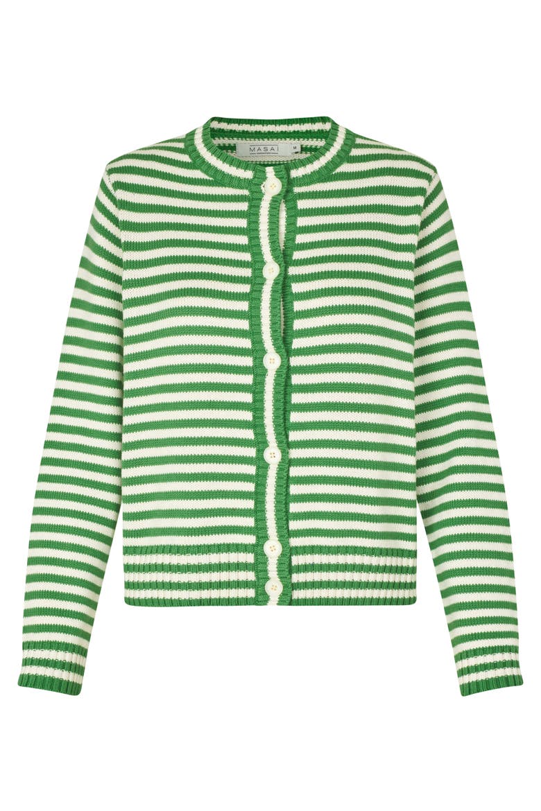 MaLucanja Striped Cardigan, Alternate, color, Mint Green