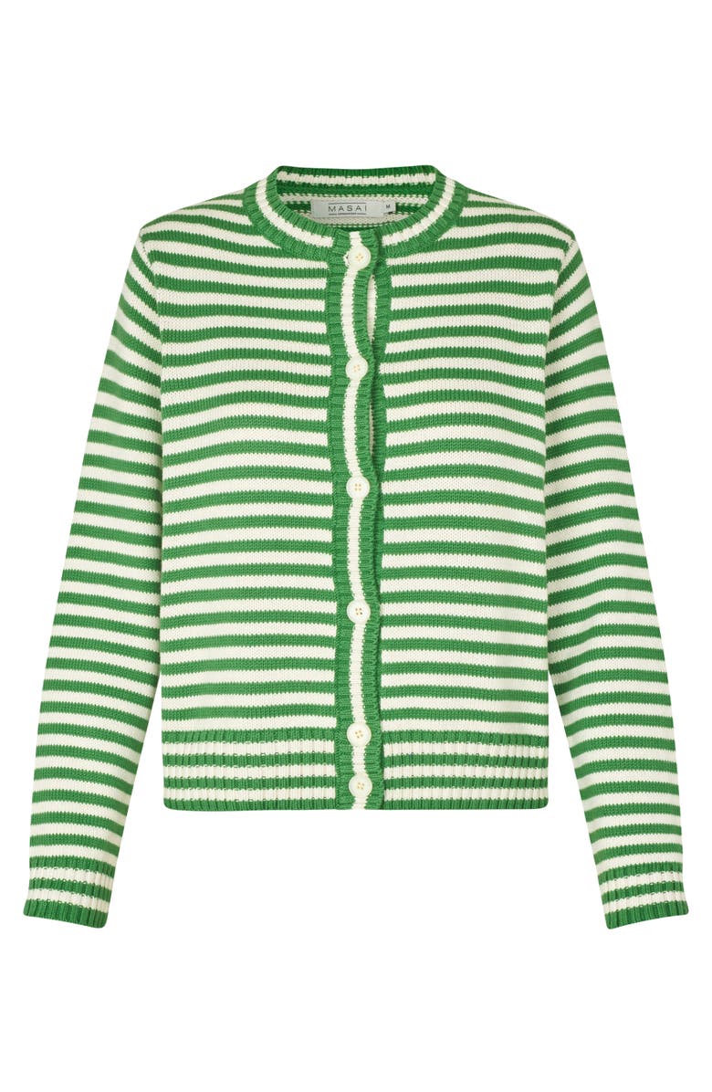 Masai Copenhagen MaLucanja Striped Cardigan, Alternate, color, Mint Green