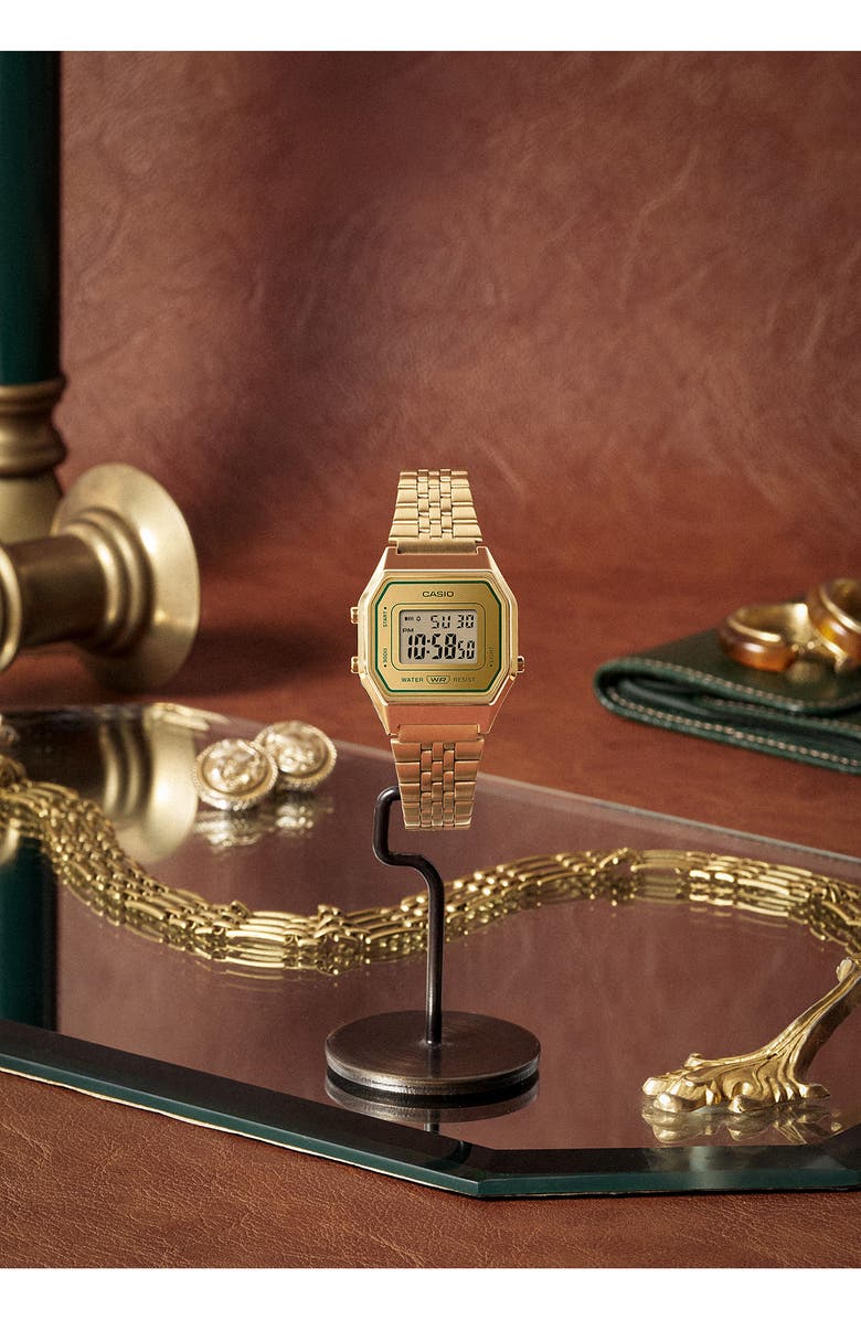 CASIO Vintage LA680WGA-9VT Digital Bracelet Watch, 33.5mm × 28.6mm, Alternate, color, Gold