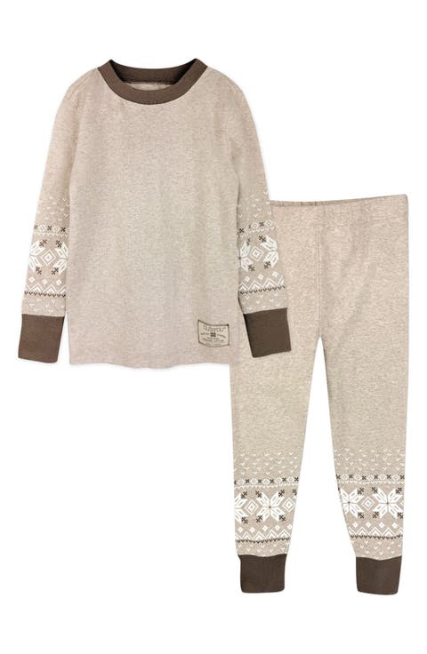 Kids' Zen Print Fitted Organic Cotton Two-Piece Pajamas