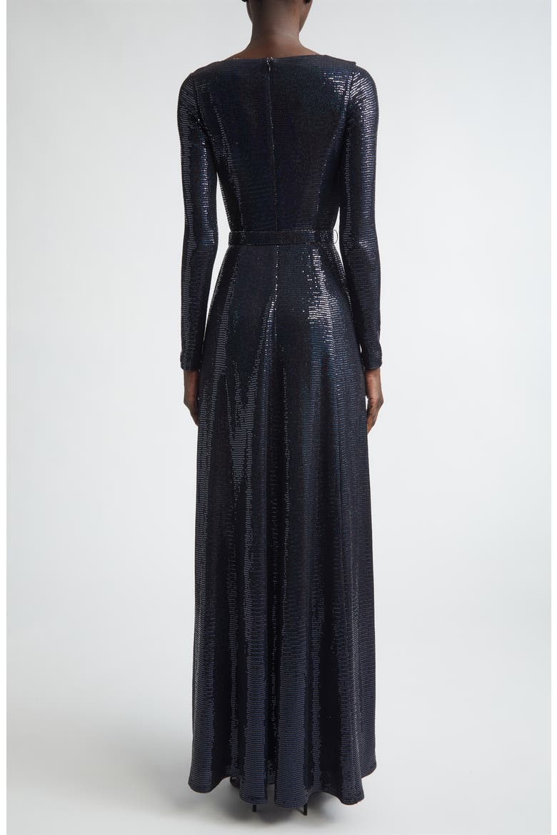 Iridescent Metallic Jersey Gown, Alternate, color, MIDNIGHT METALLIC MULTI