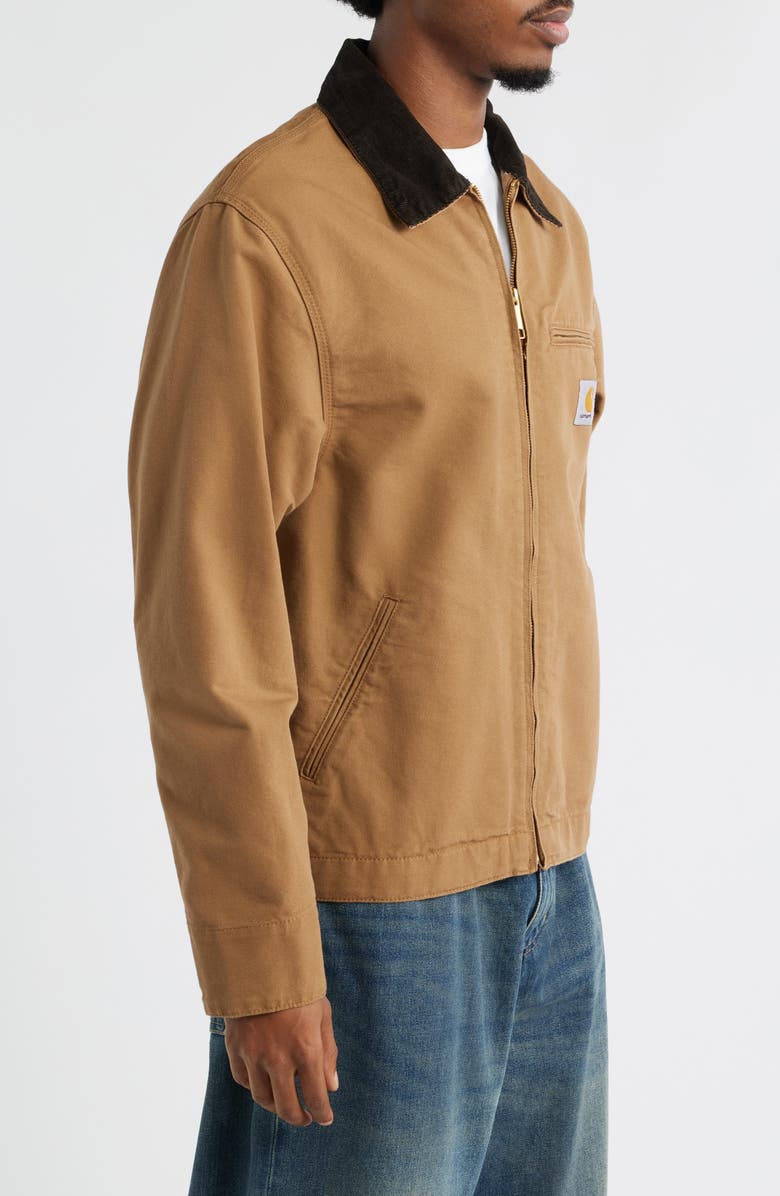 Carhartt Work In Progress Detroit Cotton Canvas Chore Jacket, Alternate, color, Hamilton Brown Tobacco Rinsed