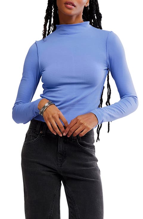 Kenzie Funnel Neck Stretch Cotton Top