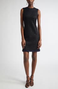 ST. JOHN Sequin Tweed Knit Sleeveless Dress