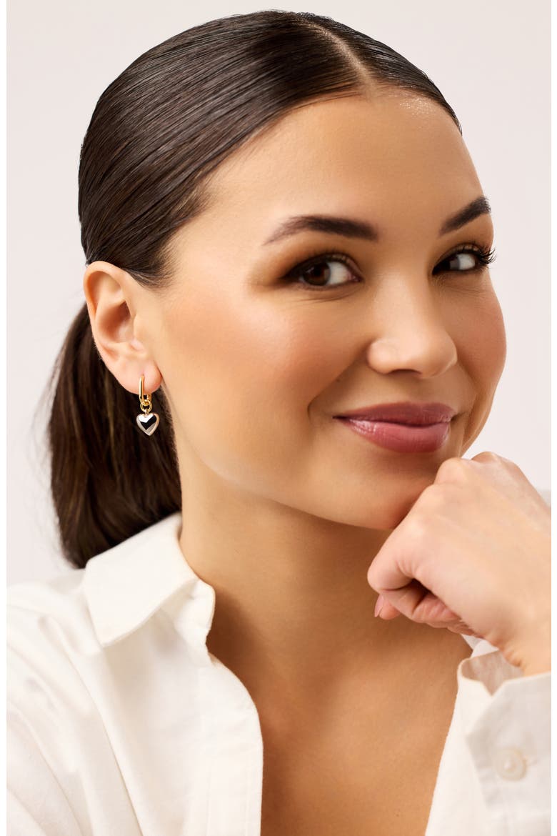 Heart Earrings - Wesley, Alternate, color, Gold