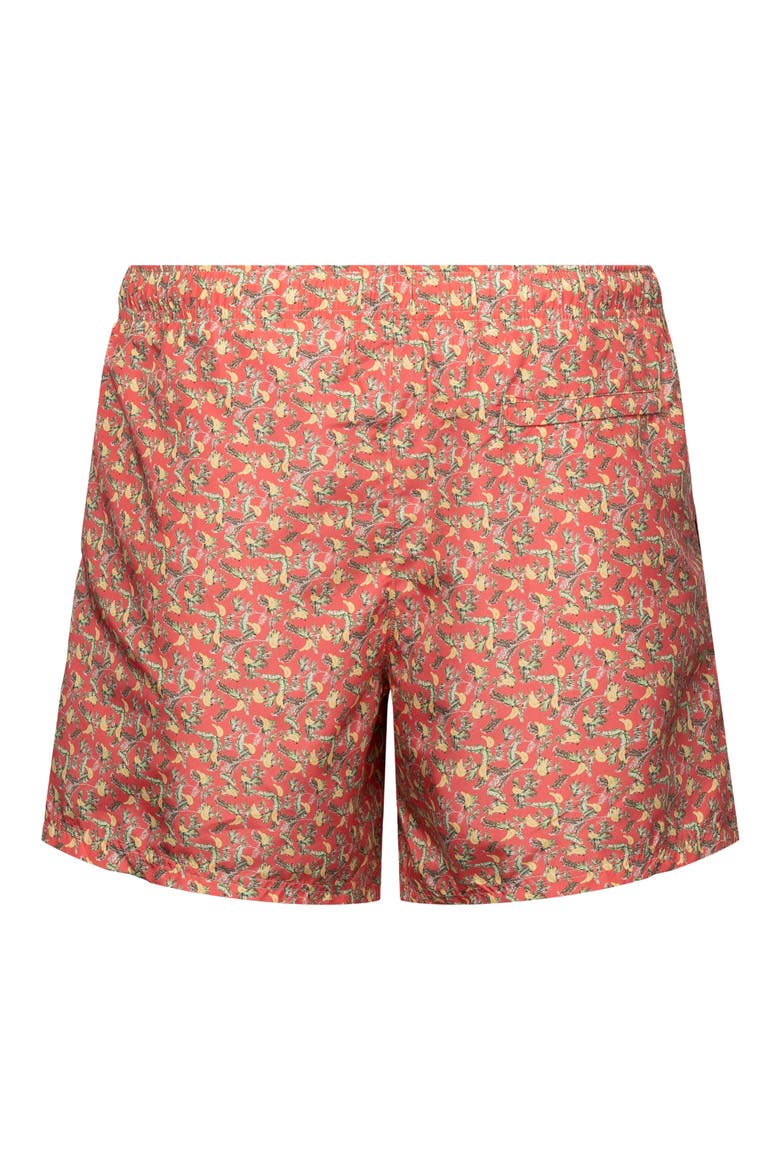 Banana Print Swim Trunks, Alternate, color, PINK/ RED