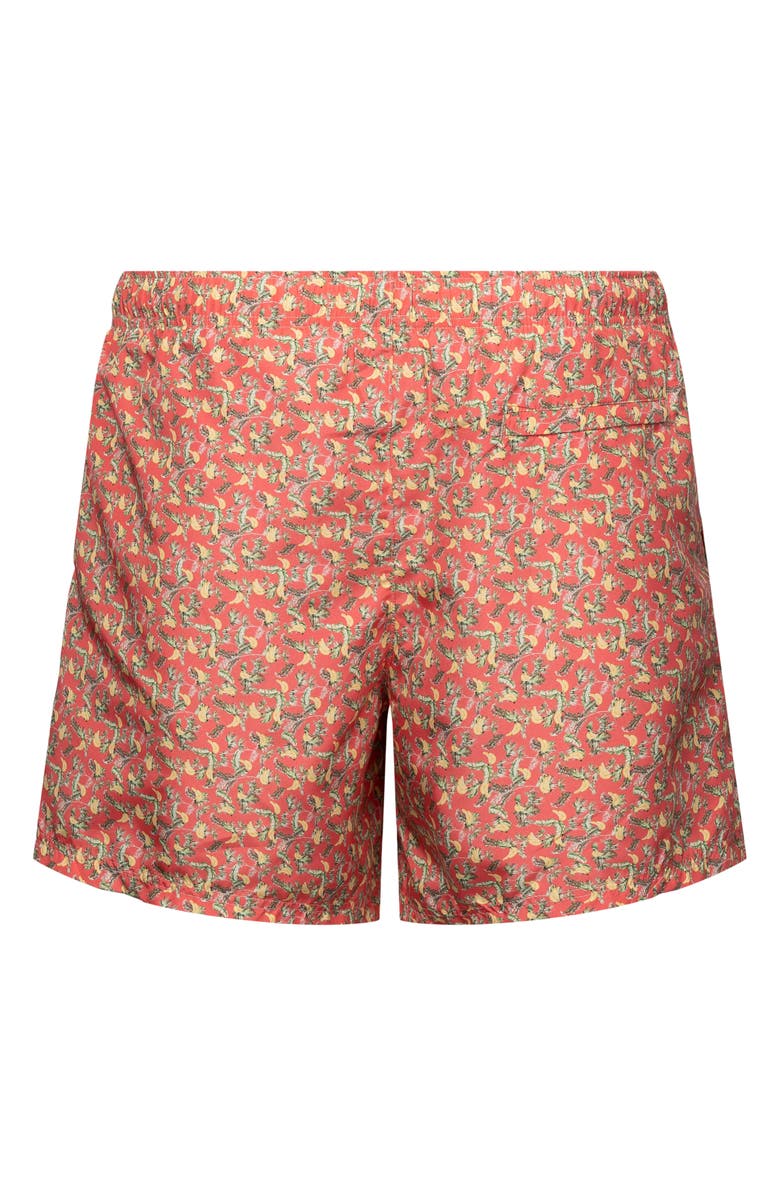 Eton Banana Print Swim Trunks, Alternate, color, Pink/ Red