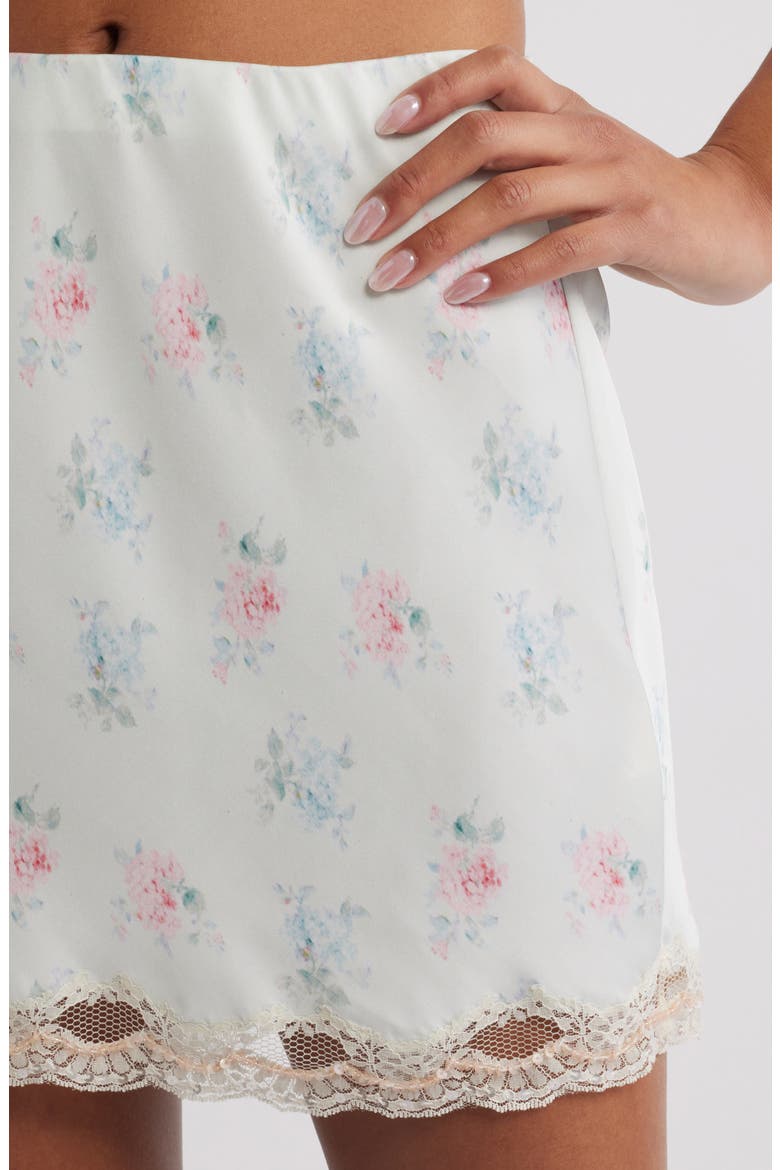 Bernes Floral Print Lace Layered Maxi Skirt, Alternate, color, EUCALYPTUS