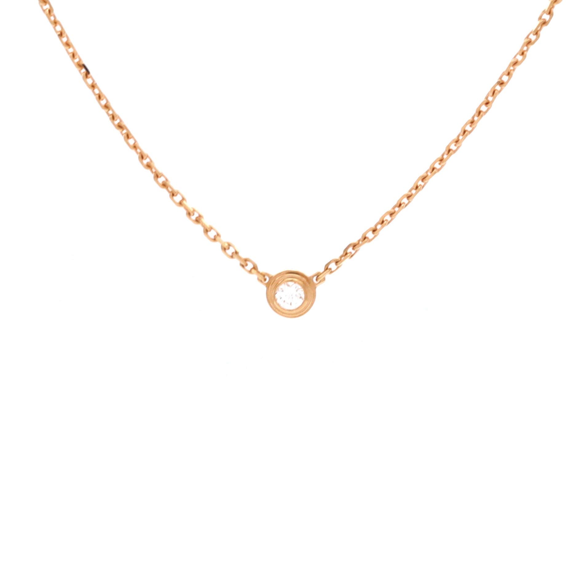 Cartier D'Amour Pendant Necklace 18K Rose Gold with Diamond XS, Main, color, Metallic Gold