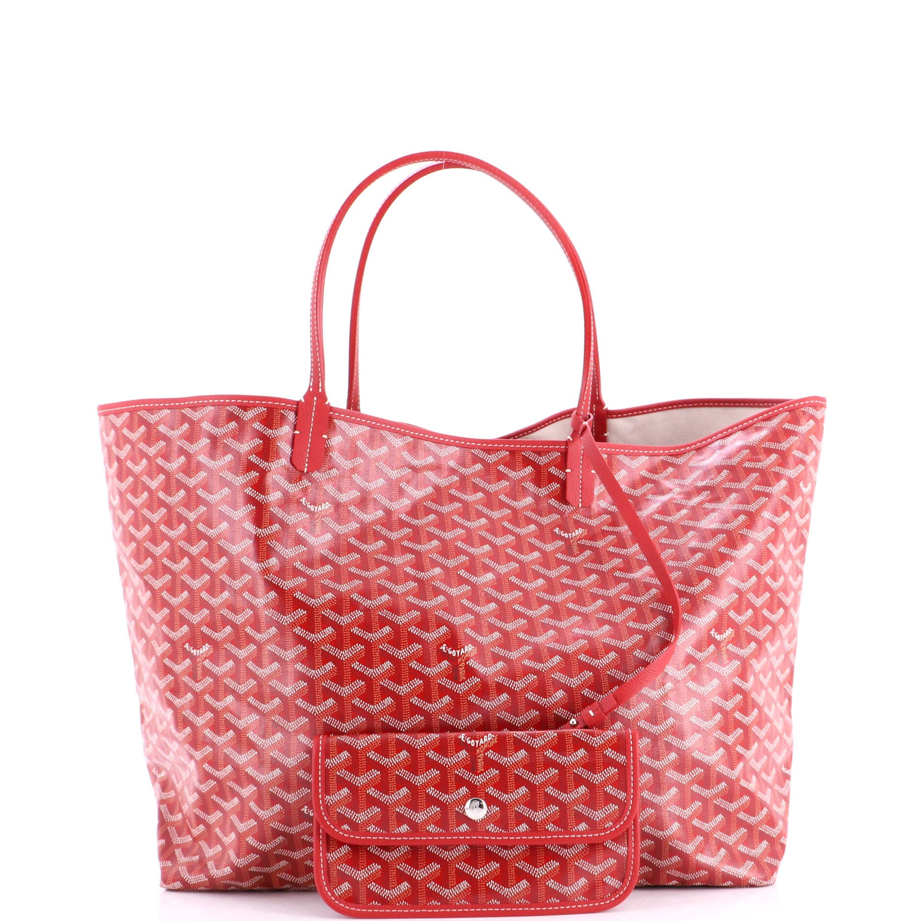 Pre-Owned Goyard Saint Louis Tote Coated Canvas GM, Alternate, color, Red