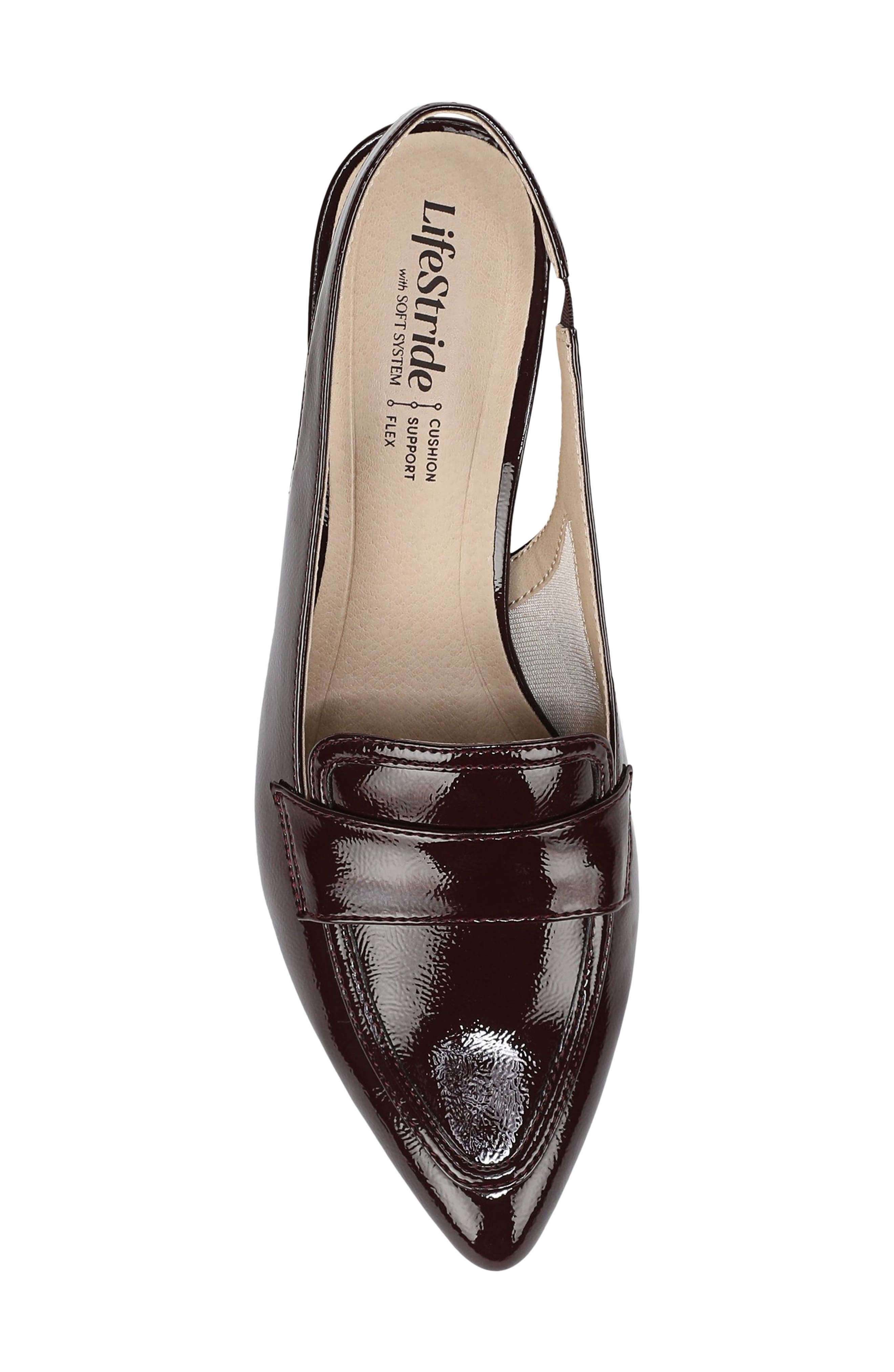 LifeStride Angel Slingback Pointed Toe Loafer Pump, Alternate, color, Chocolate Plum