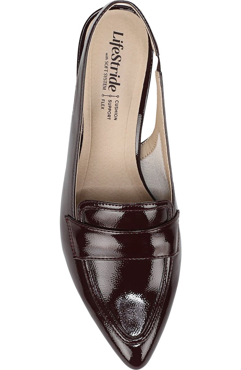 LifeStride Angel Slingback Pointed Toe Loafer Pump, Alternate, color, Chocolate Plum