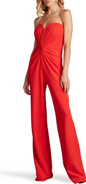 Tadashi Shoji Strapless Front Twist Crepe Jumpsuit