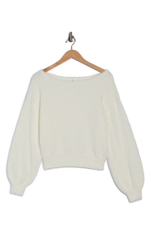 Abound Eyelash Knit Off-the-shoulder Sweater In White