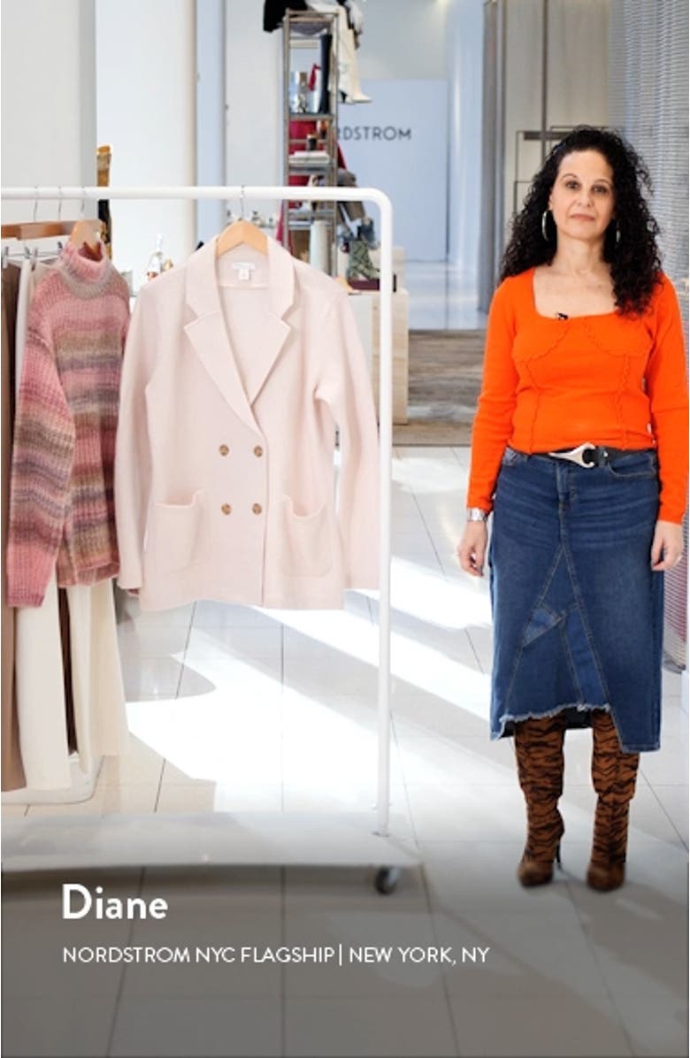 Double Breasted Boiled Merino Wool Blazer, sales video thumbnail