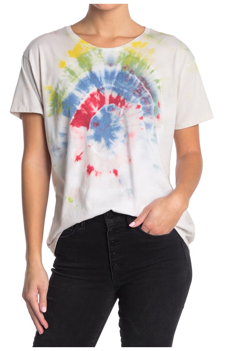The Laundry Room Classic Crop Tie Dye Print Sleep T-Shirt, Main, color, 