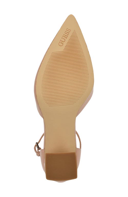Guess Barsyn Pointed Toe Ankle Strap Pump In Medium Natural