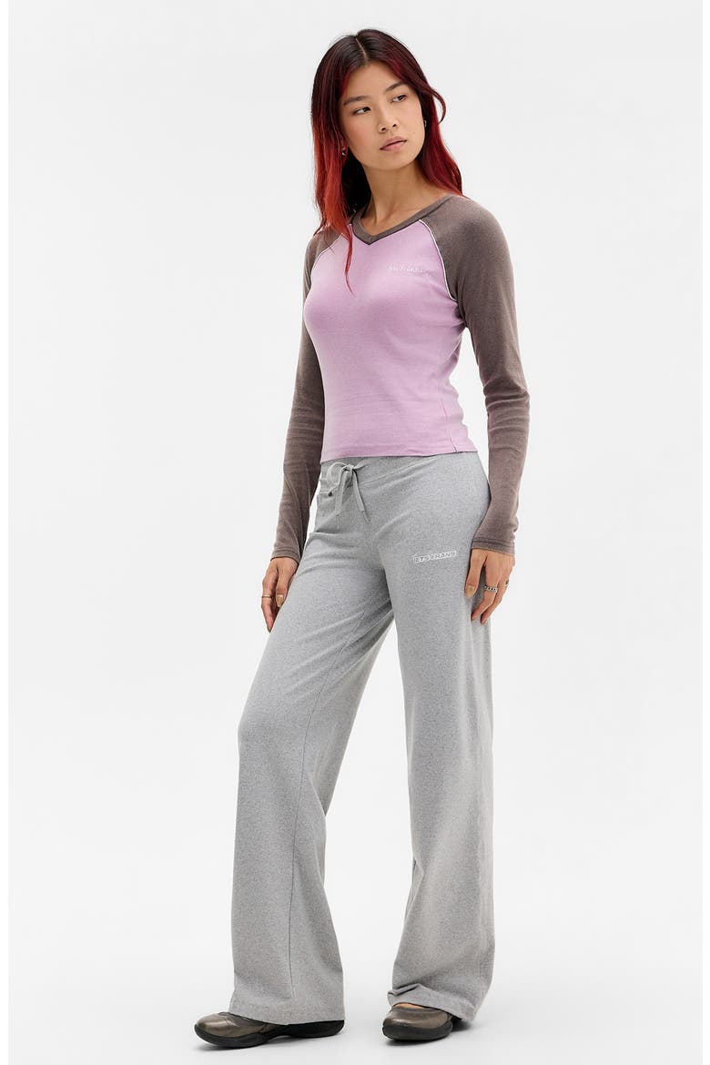 Long Sleeve Cotton V-Neck T-Shirt, Alternate, color, LAVENDER
