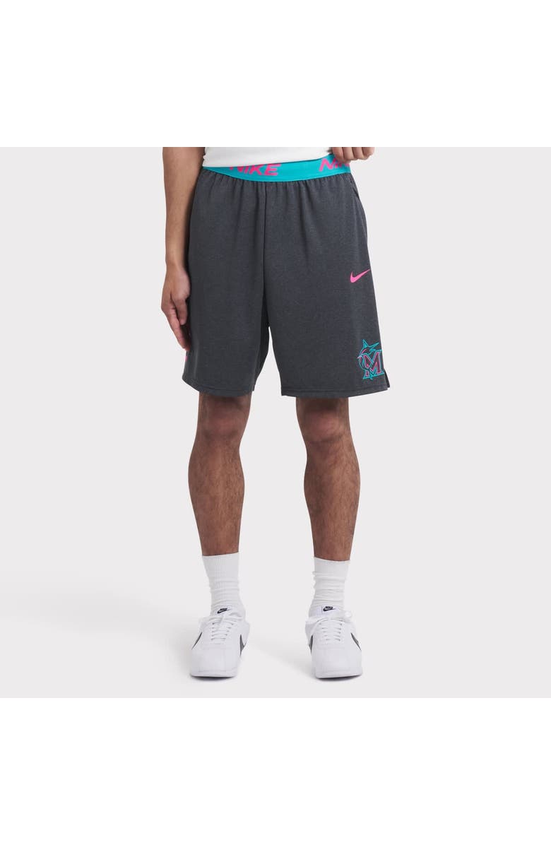 Nike Men's Nike Black Miami Marlins 2025 City Connect Authentic Collection Performance Knit Shorts, Main, color, Black