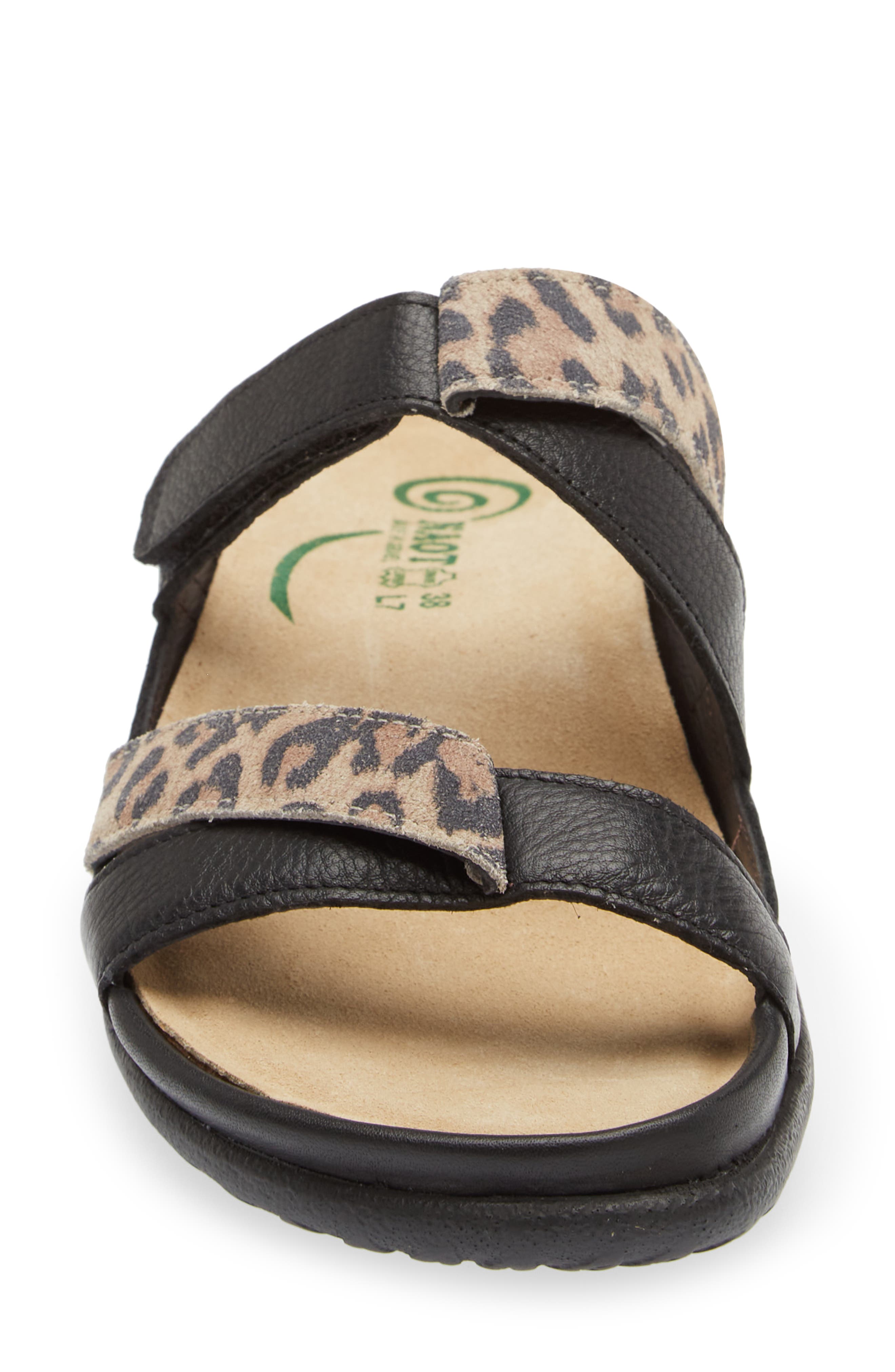 Naot Tariana Slide Sandal, Alternate, color, Soft Black/Cheetah