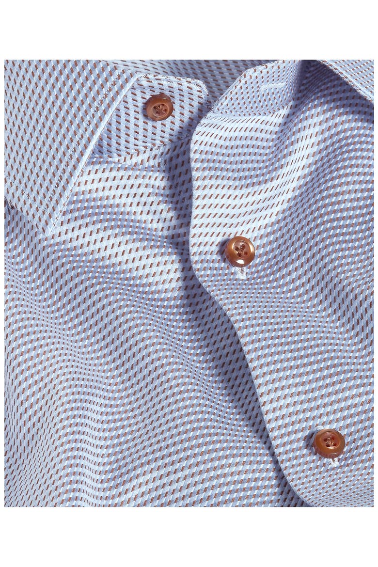 Trim Fit Textured Twill Dress Shirt, Alternate, color, SKY/ CHOCOLATE