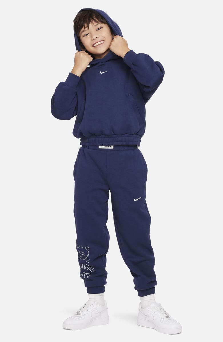 Nike Kids' Basketball Hoodie, Alternate, color, Midnight Navy/ White
