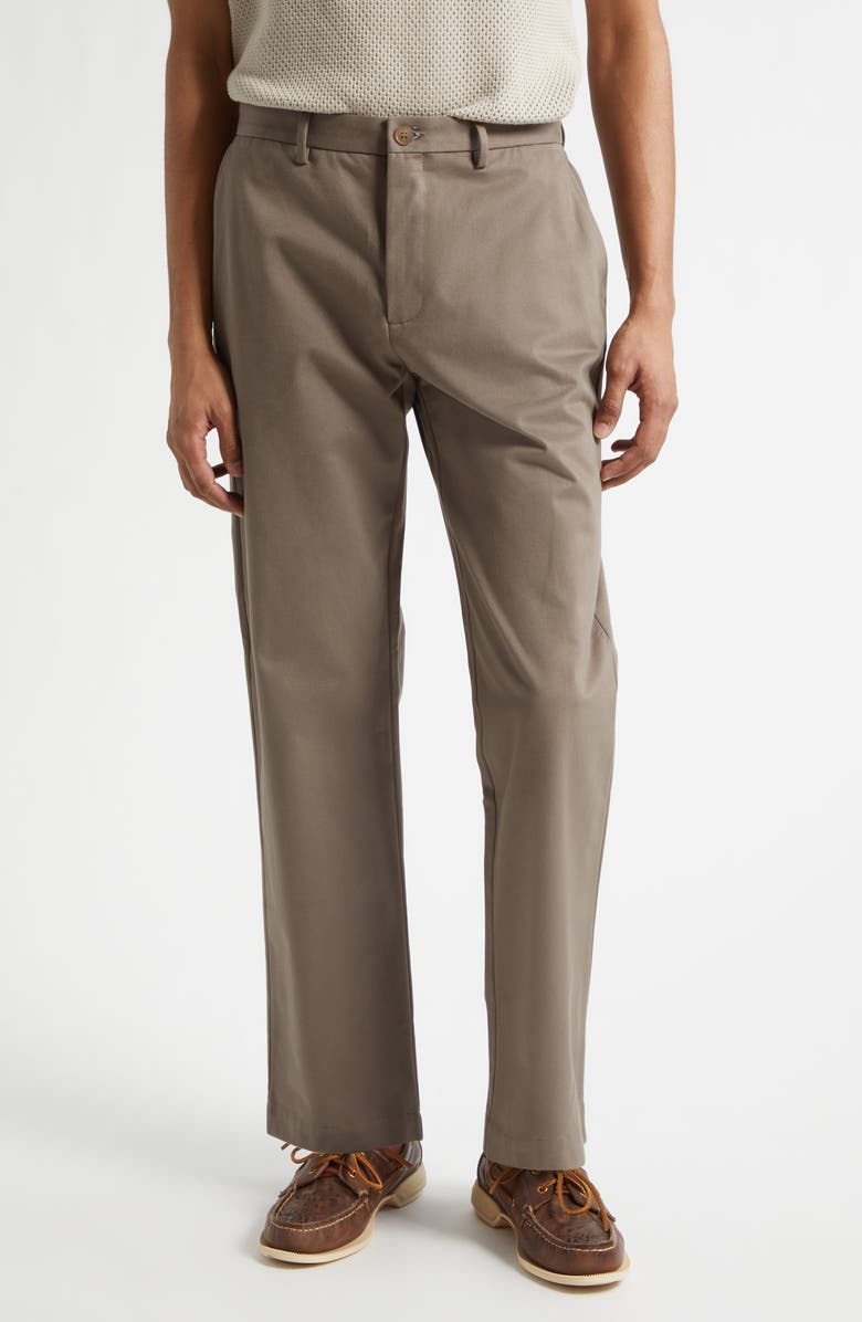 Sunspel Cotton Drill Trousers, Main, color, Dark Stone