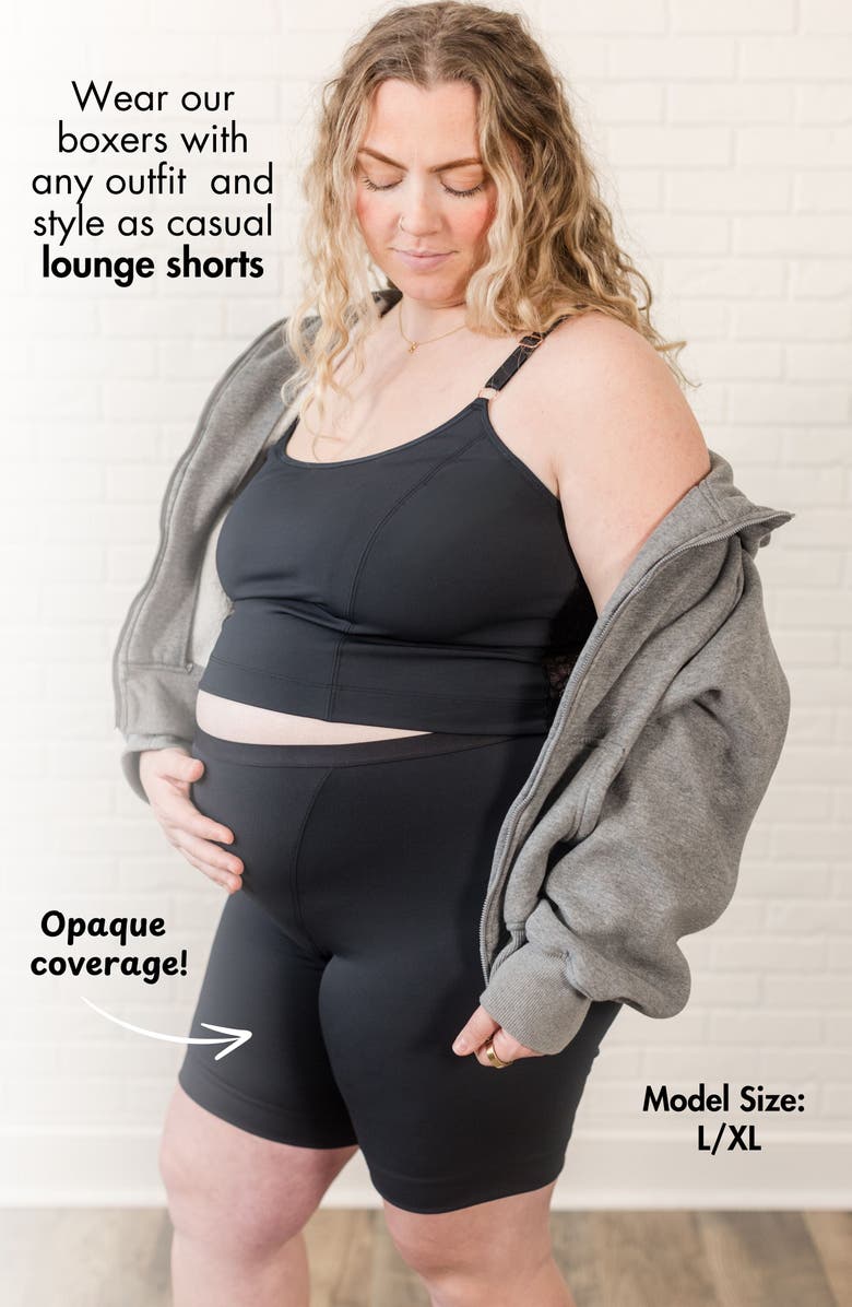 Davin & Adley Mia Maternity and Postpartum Recovery Underwear, Boxer Short, Alternate, color, Black