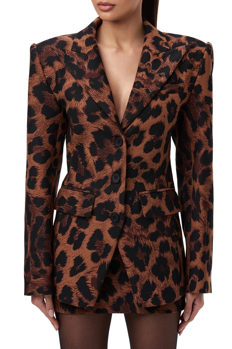 Fitted Blazer, Alternate, color, LEOPARD