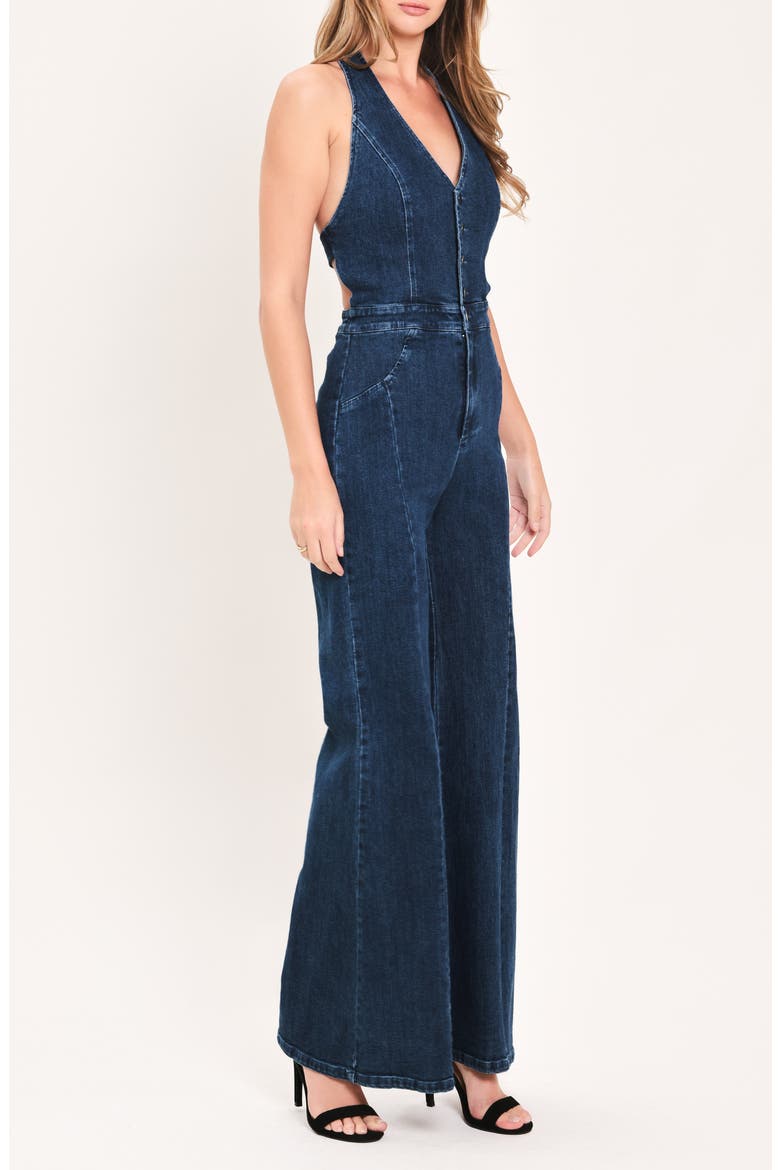 Denim Halter Jumpsuit, Alternate, color, MEDIUM INDIGO