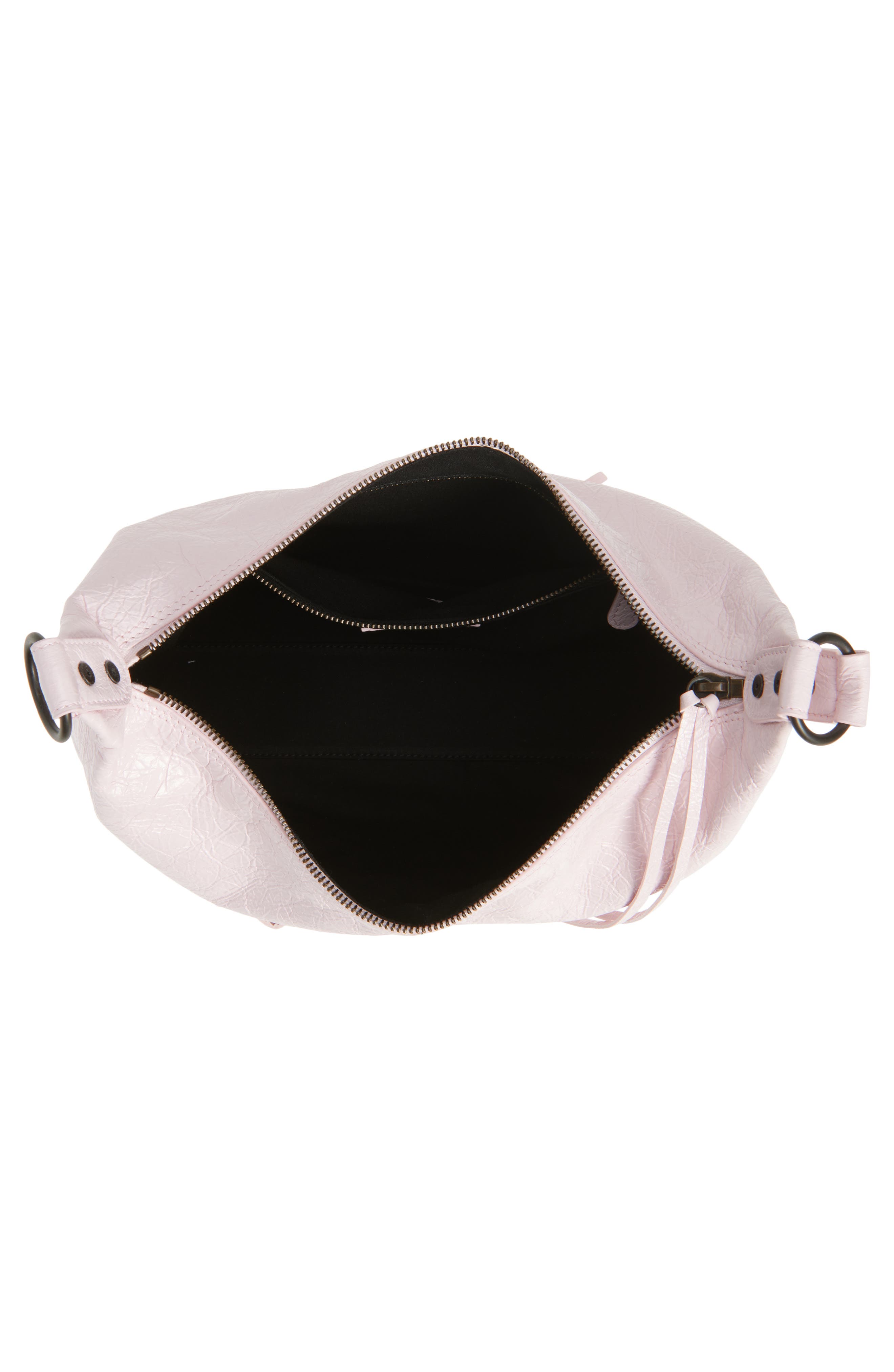 Balenciaga Small Le City Crinkle Leather Hobo Bag, Alternate, color, 5723 Petal Pink