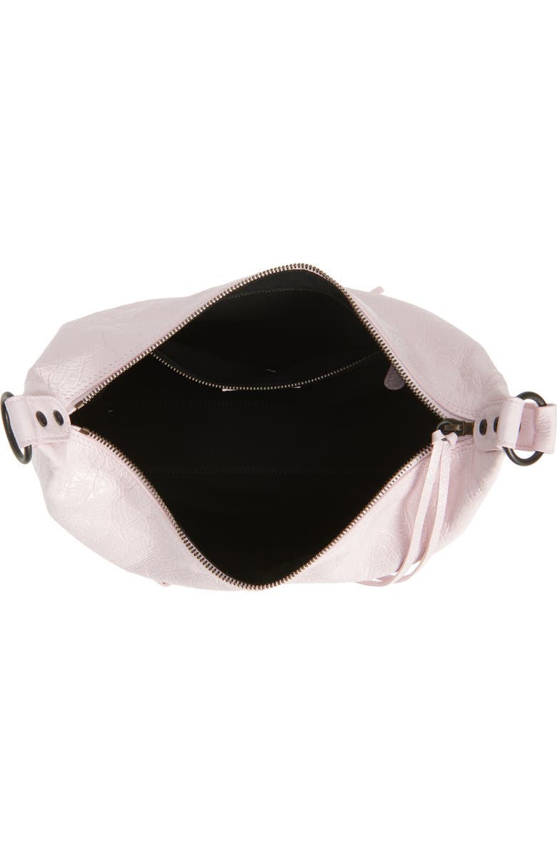 Balenciaga Small Le City Crinkle Leather Hobo Bag, Alternate, color, 5723 Petal Pink