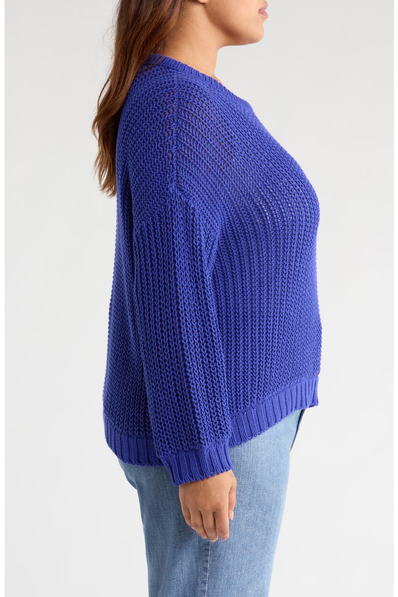 Crewneck Organic Cotton Sweater, Alternate, color, ROYAL