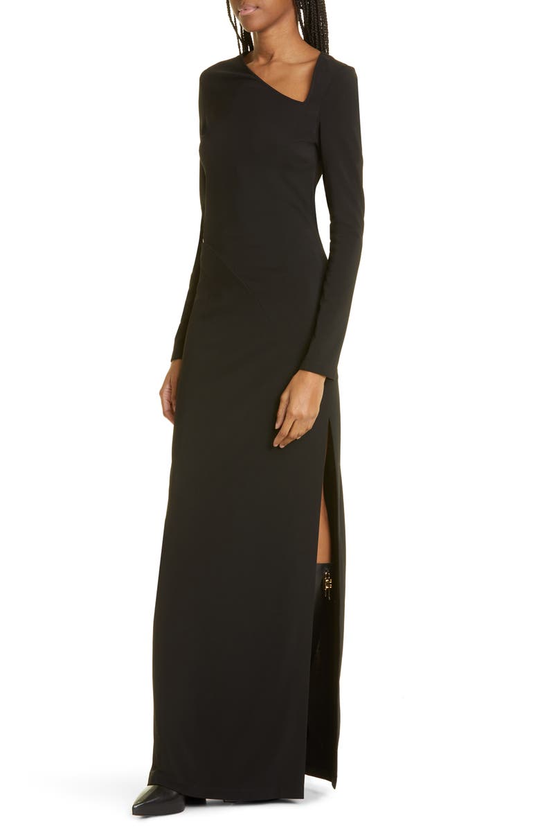 Givenchy Slash Detail Long Sleeve Column Gown, Alternate, color, 