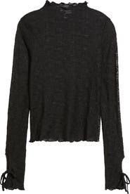 BP. Funnel Neck Lace Top