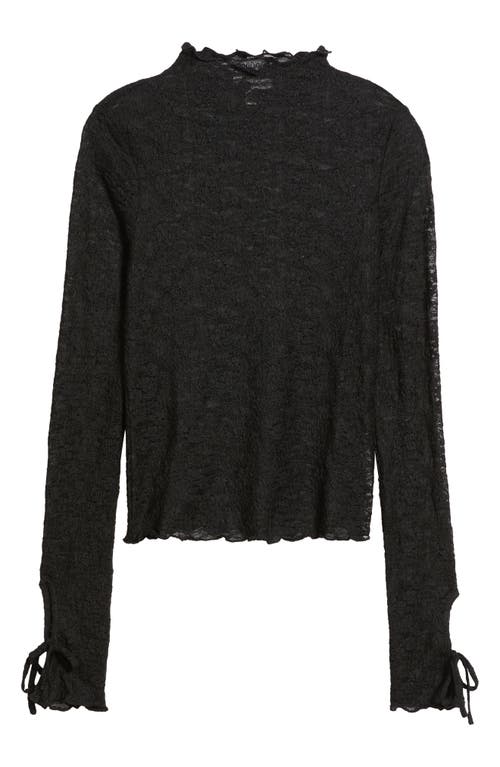 Bp. Funnel Neck Lace Top In Black