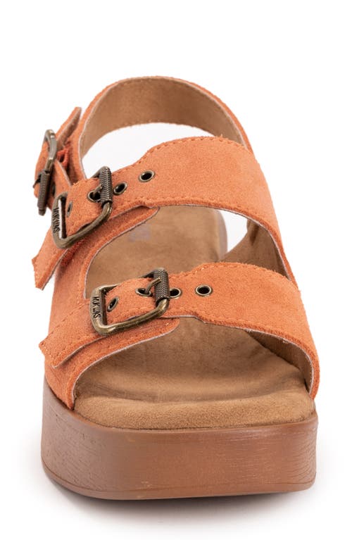 Muk Luks Calliope Wedge Sandal In Coral Suede