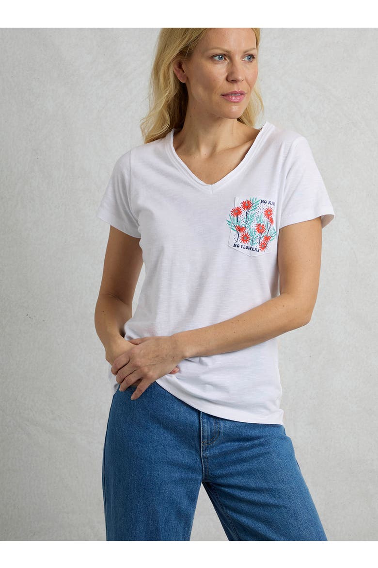 No Rain No Flowers Slub Pocket T-Shirt, Main, color, White