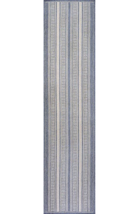 Haynes Modern Double Stripe Indoor/Outdoor Area Rug